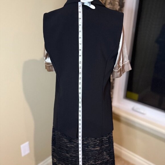 Reitman's long vest black lined office professional women's - Picture 6 of 9